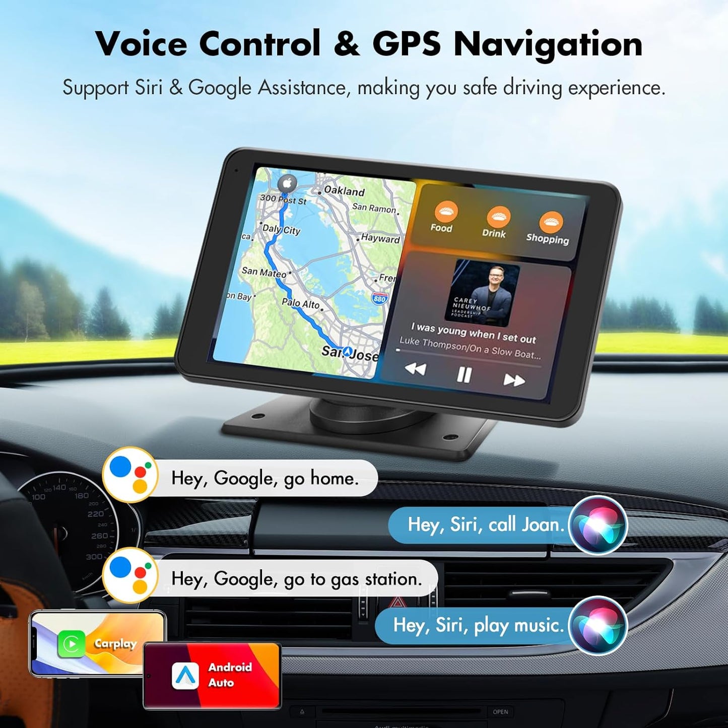 Portable Wireless CarPlay Screen