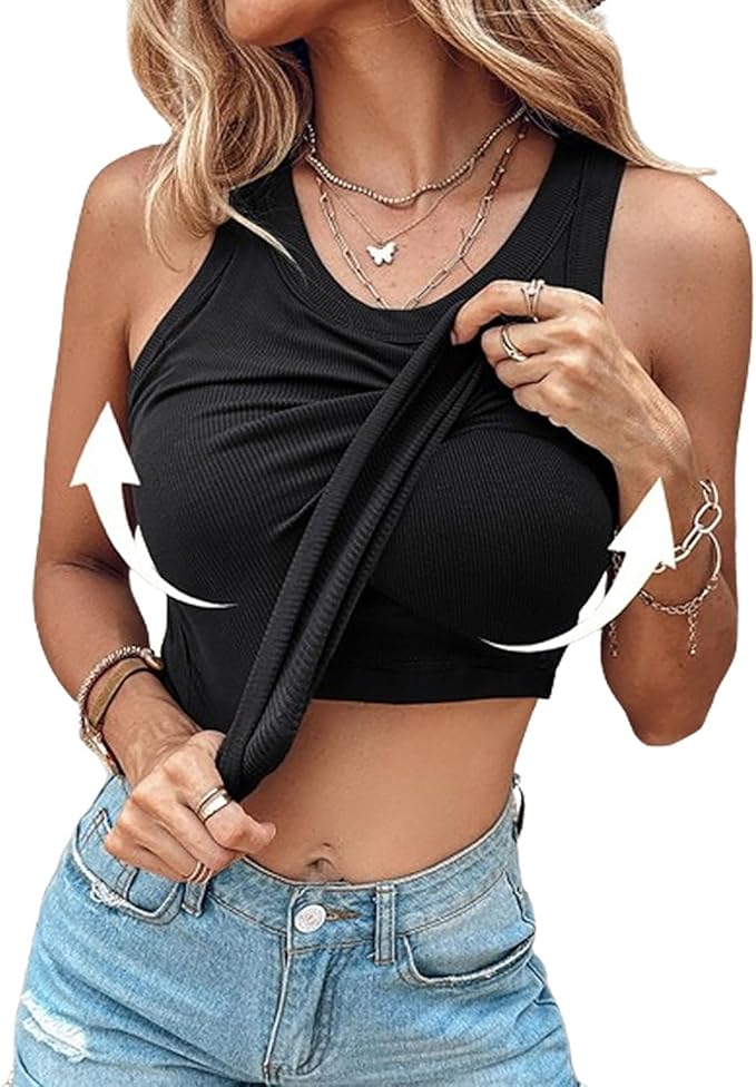 Ribbed Tank Top with Bra