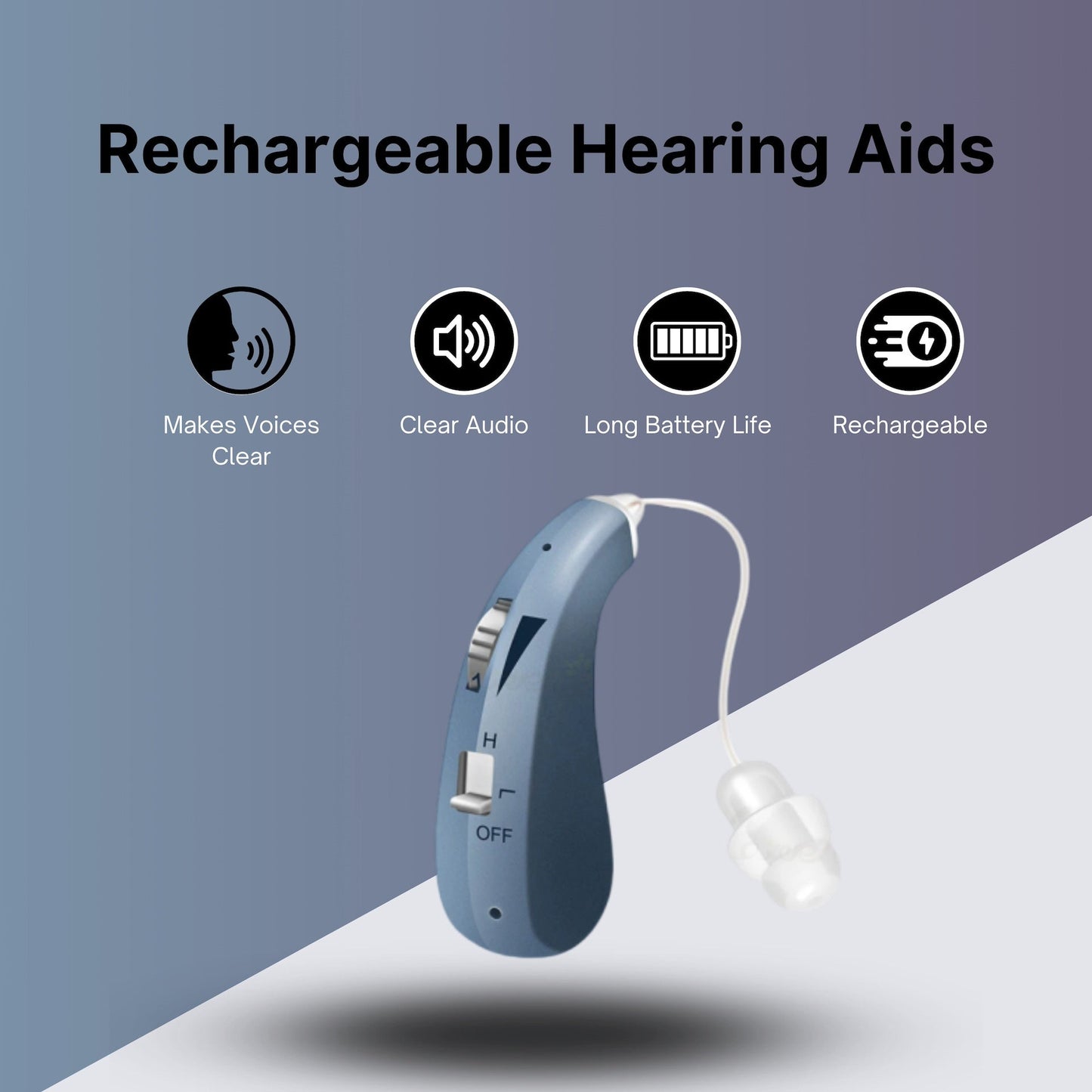 ClearSound Rechargeable Hearing Aids (Pair Of 2)